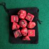 Dragon Fire (Red / Black) RPG D&D Dice Set: 7 + 3d6 = 10 polyhedral die plus bag! 30 91LvhmVe0NL