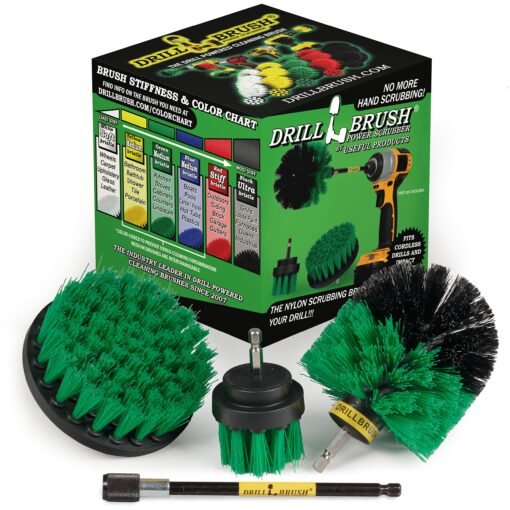 Drill Brush - Household Cleaners - Kitchen - Cleaning Supplies - Scrub Brush - Oven - Stove Top Cleaner - Countertop - Backsplash - Sink - Dish Brush - Pots and Pans - Cast Iron Skillet - Frying Pan Green