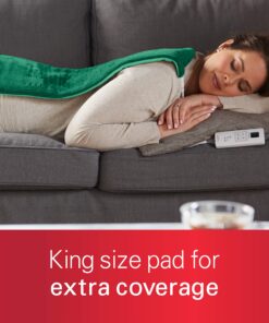 Sunbeam XL Heating Pad for Back, Neck, and Shoulder Pain Relief with Auto Shut Off and 6 Heat Settings, Extra Large 12 x 24", Green 25 91Ly9x5GCpL