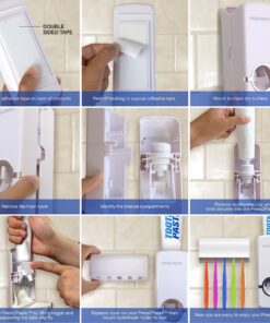 Allstar Innovations - Press 2 Paste - Hands Free Automatic Toothpaste Dispenser and Toothbrush Holder Color and Appearance May Vary 13 91M0hE6 ZgL
