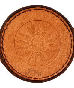 MAH Brass Magnetic Sundial Compass for Birthday, Grandfather, Baptism, Father's Day, Partner, Best Man, Anniversary, Farewell, Graduation, Christmas, Home Décor Vintage Style Sundial with Gift Box. Brass Round Sundial (Leather Case) 16 91M1ph3 knL