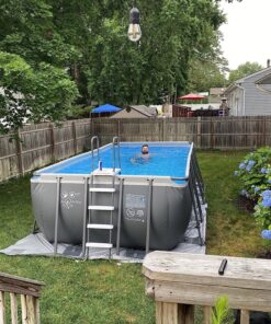 INTEX 26355EH Ultra XTR Deluxe Rectangular Above Ground Swimming Pool Set: 18ft x 9ft x 52in – Includes 1500 GPH Sand Filter Pump – SuperTough Puncture & Rust Resistant – Easy to Assemble with Sand Filter Pump 54 91M3Vt0JCDL 1