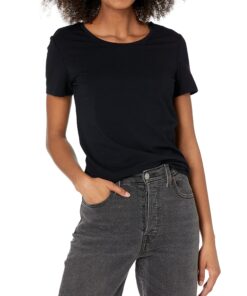 Alternative view of Amazon Essentials Women's Classic-Fit Short-Sleeve Crewneck T-Shirt, Multipacks 2 Black/White X-Small