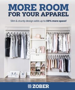 Zober Velvet Hangers 50 Pack - Heavy Duty Black Hangers for Coats, Pants & Dress Clothes - Non Slip Clothes Hanger Set - Space Saving Felt Hangers for Clothing 23 91M4tELb5fL