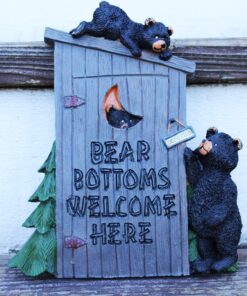 Goodman and Wife Poly Resin Decorative Wall Plaque Bear Bottoms Welcome for That Country Garden Home 13 91M7QO3eDkL