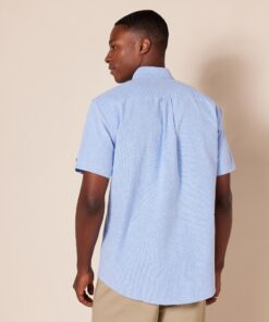 Alternative view of Amazon Essentials Men's Regular-Fit Short-Sleeve Pocket Oxford Shirt XX-Large Blue