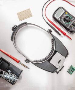 SE Illuminated Dual Lens Flip-In Head Magnifier, Head Magnifier, Tools for Repair & Precision Work, Adjustable Headlamp, 4.5X Loupe Magnifying, Black Improved LED Head Magnifier 12 91MBLl0svbL