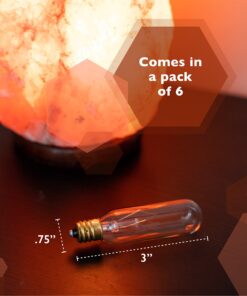 GoodBulb 25-Watt Himalayan Dimmable Salt Lamp Light Bulbs - Warm White Light Color - Candelabra Base E12 (Pack of 6 Bulbs) 19 91MC62IrnpL