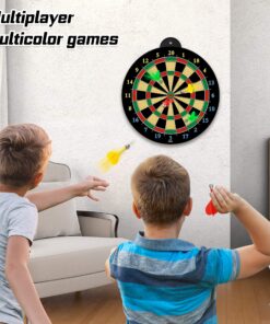 Magnetic Dart Board - 12pcs Magnetic Darts (Red Green Yellow) - Excellent Indoor Game and Party Games - Magnetic Dart Board Toys Gifts for 5 6 7 8 9 10 11 12 Year Old Boy Kids 23 91MIMQXfoOL