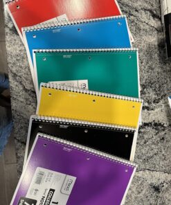 Mead Spiral Notebooks, 6 Pack, 1 Subject, College Ruled Paper, 7-1/2" x 10-1/2", 70 Sheets per Notebook, Color Will Vary (73065) 29 91MIcX6GHYL