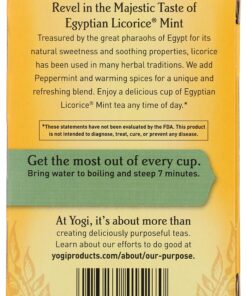 Yogi Tea, Egyptian Licorice Mint, 16 Count 16 Count (Pack of 1) 11 91MMi7clsOL