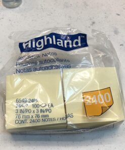 Highland Sticky Notes, 3 x 3 Inches, Yellow, 24 Pack (6549-24) 24 91MPR50uKFL