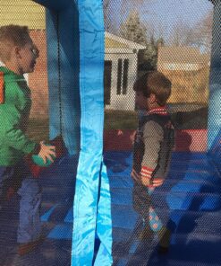 Bounceland Royal Palace Inflatable Bounce House, with Long Slide, Large Bouncing Area, Basketball Hoop and Sun Roof, 13 ft x 12 ft x 9 ft H, UL Strong Certified Blower, Castle Kids Party Theme With Blower 60 91MPdobCl L 1