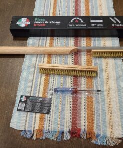 Senwosa 26” Pizza Oven Brush with Stone Scraper - Stainless Steel Bristles, Long Handle, Heat-Resistant - Compatible with Ooni Ovens - Includes Spare Head 41 91MRe3z qzL