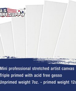 U.S. Art Supply Mini Stretched Canvas 10-Ounce Primed Square Assortment (8-Canvases Square inch Sizes - 1-1/2", 2", 2-1/2", 2-3/4", 3-1/4", 3-5/8", 4", 4-1/2") 22 91MURZ9QUiL