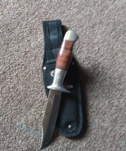 Mossy Oak Fixed Blade Bowie Knife, 2-piece Hunting Knife with Leather Handle Featuring Laser Pattern, Sheath Included 39 91MW34Dho5L