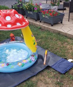 INTEX 57114EP Mushroom Baby Pool: Built-In Mushroom Shade – Soft Inflatable Floor – Durable Vinyl – Ages 1-3 – 40" x 35" 20 91MaSkeA6dL