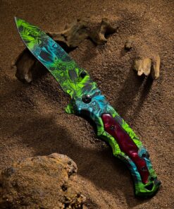 Promithi Camo EDC Small Pocket Knife Stainless Steel Blade Camping Hunting Survival Outdoor Folding Knife,Collection Knives,8 Inch,Colorful,with Belt Clip (Yellow) 19 91MaW1rmfaL