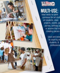 U.S. Art Supply 11 x 14 inch Stretched Canvas Super Value 7-Pack - Triple Primed Professional Artist Quality White Blank 5/8" Profile, 100% Cotton, Heavy-Weight Gesso - Acrylic Pouring, Oil Painting 11" x 14" 15 91Maqu8HRFL