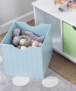 KidKraft Nantucket Wooden Storage Bench with Three Bins and Wainscoting Detail - Pastel, Gift for Ages 3+ 16 91MoQvYIHwL