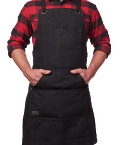 Hudson Durable Goods - Waxed Canvas Apron - Black Apron for Men and Women - With Pockets & Crossback 25 91MoplpfqyL