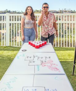 GoPong 8 Foot Portable Beer Pong / Tailgate Tables (Black, Football, American Flag, or Custom Dry Erase) 8-Feet 22 91Mrxqk cmL