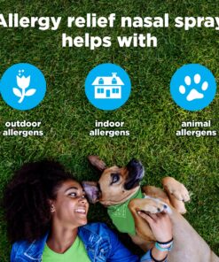 Amazon Basic Care 24-Hour Allergy Relief Nasal Spray, Fluticasone Propionate (Glucocorticoid) 50 mcg, Full Prescription Strength, Non-Drowsy, 0.62 Fl Oz (3 Pack) 0.62 Fl Oz (Pack of 3) 23 91Mtpgvqa5L