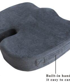 TravelMate Gel-Enhanced Memory Foam Seat Cushion – Perfect for Office Chair & Car Seat Cushion – Helps Relief from Tailbone Pain – Reduce Pressure on Coccyx & Hip – Non-Slip Washable Cover 21 91Mv7KyaDrL