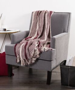 DII Braided Striped Throw, 50x60, BlackBerry 20 91MvjpjwegL