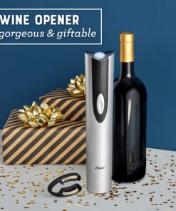 Alternative view of Oster Electric Wine Opener and Foil Cutter Kit with CorkScrew and Charging Base, Silver | Gifts for Wine Lovers