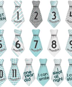 Original Stick'Nsnap (TM) Baby Monthly Onesie Stickers - Milestones for Multiple Events (Tie - Blue/Turquoise/Gray) Tie Tie - Blue/Turquoise/Gray 11 91MyVUbbAEL