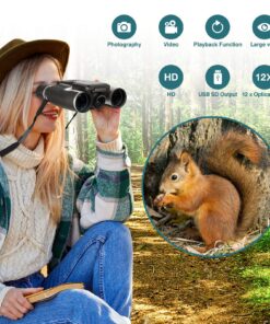 Eoncore 2" LCD Display Digital Binoculars Camera 12x32 5MP Video Photo Recorder Digital Camera Telescope for Watching Bird, Football Game with 8GB TF Card 17 91N vre c6L