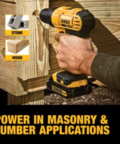 DEWALT 20V Max Cordless Drill / Driver Kit, Compact, 1/2-Inch (DCD771C2), Dewalt Yellow Compact Drill/Driver 43 91N2wZUy WS