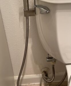 SmarterFresh Easy-Install Cloth Diaper Sprayer for Toilets – Luxury Handheld Bidet Attachment – Multi-Use Toilet Faucet with Simple Pressure Control (Curved Sprayhead) Stainless Steel 54 91NDbWyz L