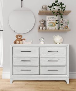 Alternative view of Evolur Lourdes Double Dresser in Greyhound, Comes with Six Spacious Drawers, Made of Hardwood, Included Anti Tipping Kit, Dresser for Nursery, Bedroom, Wooden Nursery Furniture