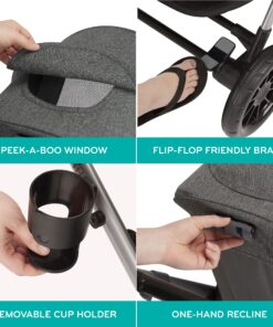 Evenflo Pivot Xpand Modular Travel System with SafeMax Infant Car Seat Percheron Gray 33 91NK9huRlrL