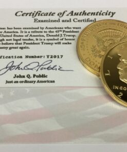 Alternative view of Aizics Mint Trump Coin 2017 Gold Inaugural Eagle Commemorative Donald Trump Coin 38mm. 45th President of The United States of America Certificate of Authenticity M.A.G.A. POTUS