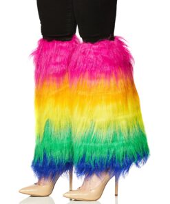 Alternative view of Leg Avenue Women's Furry Festival Leg Warmers Rainbow