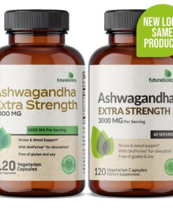 Futurebiotics Ashwagandha Capsules Extra Strength 3000mg - Stress Relief Formula, Natural Mood Support, Stress, Focus, and Energy Support Supplement, 120 Capsules 120 Count (Pack of 1) 18 91NlmvYV4NL