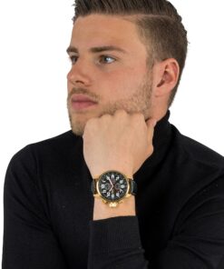 Invicta Men's I-Force Left Handed Quartz Watch with Leather Strap, Black (Model: 3330) 24 91NsoPnrvcS