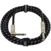GLS Audio Instrument Cable - Amp Cord for Bass & Electric Guitar - Straight to Right Angle 1/4 Inch Instrument Cable - Black/Grey Braided Tweed, 10ft 10 Ft. Right-Angle 25 91Nu4I68qrL 2