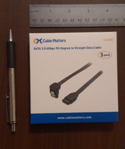 Cable Matters 3-Pack 90 Degree Right Angle SATA Cable 18 Inches (6.0 Gbps SATA III Cable , SATA SSD Cable, SATA 3 Cables) Black 38 91O0i06yhwL
