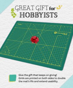 Crafty World 12 x 18 Cutting Mat for Sewing, Self Healing Double Sided Quilting Crafts Mat - Fabric Cutting Mat - Non Slip surface - Rotary Cutting Board A3-12x18 Green 27 91O0wpJ8nQL