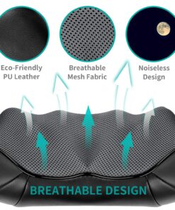 Shiatsu Neck and Back Massager with Soothing Heat, Nekteck Electric Deep Tissue 3D Kneading Massage Pillow for Shoulder, Leg, Body Muscle Pain Relief, Home, Office, and Car Use Black 26 91O0ylIUe9L