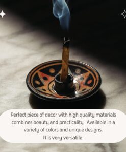 Luna Sundara Authentic Peru Pottery Palo Santo Stick Holder and Incense Holder Includes 5 Palo Santo Sticks Handmade Ceramic Smudge Bowl Sage Holder Palo Santo Holder (Apricot) Apricot 13 91ODWeMa6GL