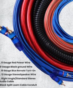 Alternative view of Pyle Car Audio Wiring Kit - 20ft 8 Gauge Power Wire 1000 Watt Amplifier Hookup for Battery Head Unit & Stereo Speaker Installation Sound System - Marine Grade Cable Wired & Gold Plated Fuse PLMRAKT8 Standard Packaging