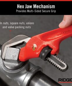 RIDGID 31305 Model E-110 9.5" Offset Hex Jaw Pipe Wrench, Red, Made in The USA 31 91OGvk2PM5L