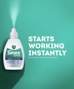 Vicks Sinex SEVERE, Nasal Spray, Original Sinus Decongestant for Fast Relief of Cold & Allergy Congestion, Sinus Pressure Relief, 0.5 Fl. Oz (Pack of 4) 9 91OJjaJZjgL