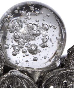 Alternative view of Design Toscano Dragons of Corfu Castle Gothic Decor Statue Globe Figurine, 5 Inch, Silver Chrome Old World