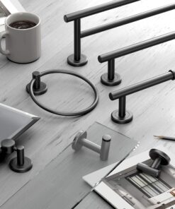 Gatco 4243MX Latitude II, Euro Tissue Holder In Matte Black, 6.88" Single Post 11 91ONOOO2LbL